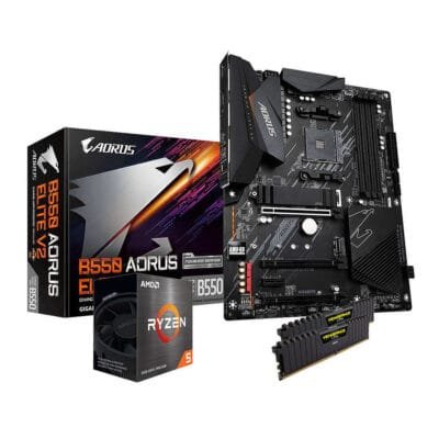 MN0006078145 AMD Ryzen 5 5600X - Gigabyte B550 - RAM 32 Go 3200 MHz prix maroc- Smartmarket.ma