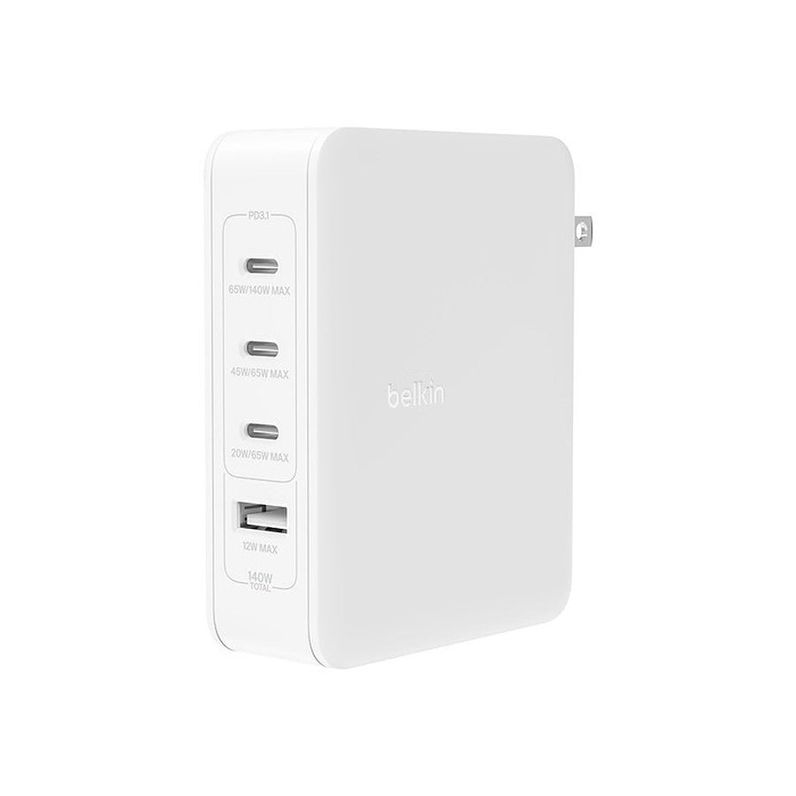 MN0006078415 Belkin Chargeur Secteur 140W avec 4 sorties 3 USB-C et 1 USB-A prix maroc- Smartmarket.ma