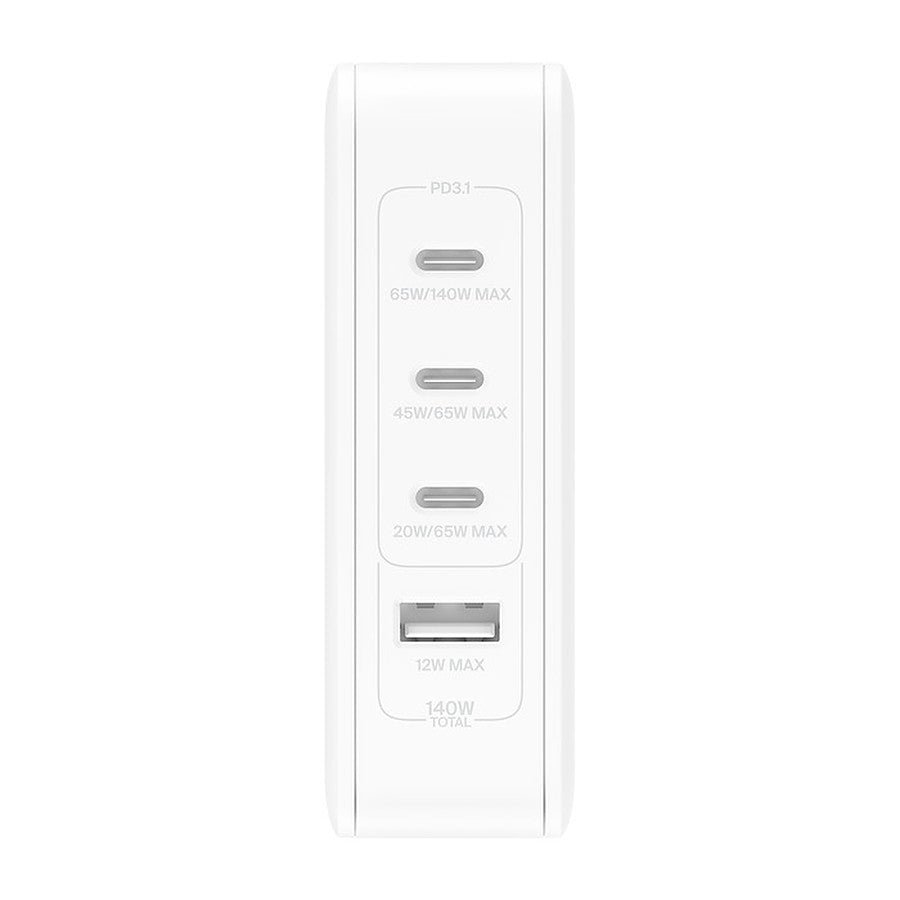 MN0006078417 Belkin Chargeur Secteur 140W avec 4 sorties 3 USB-C et 1 USB-A prix maroc- Smartmarket.ma