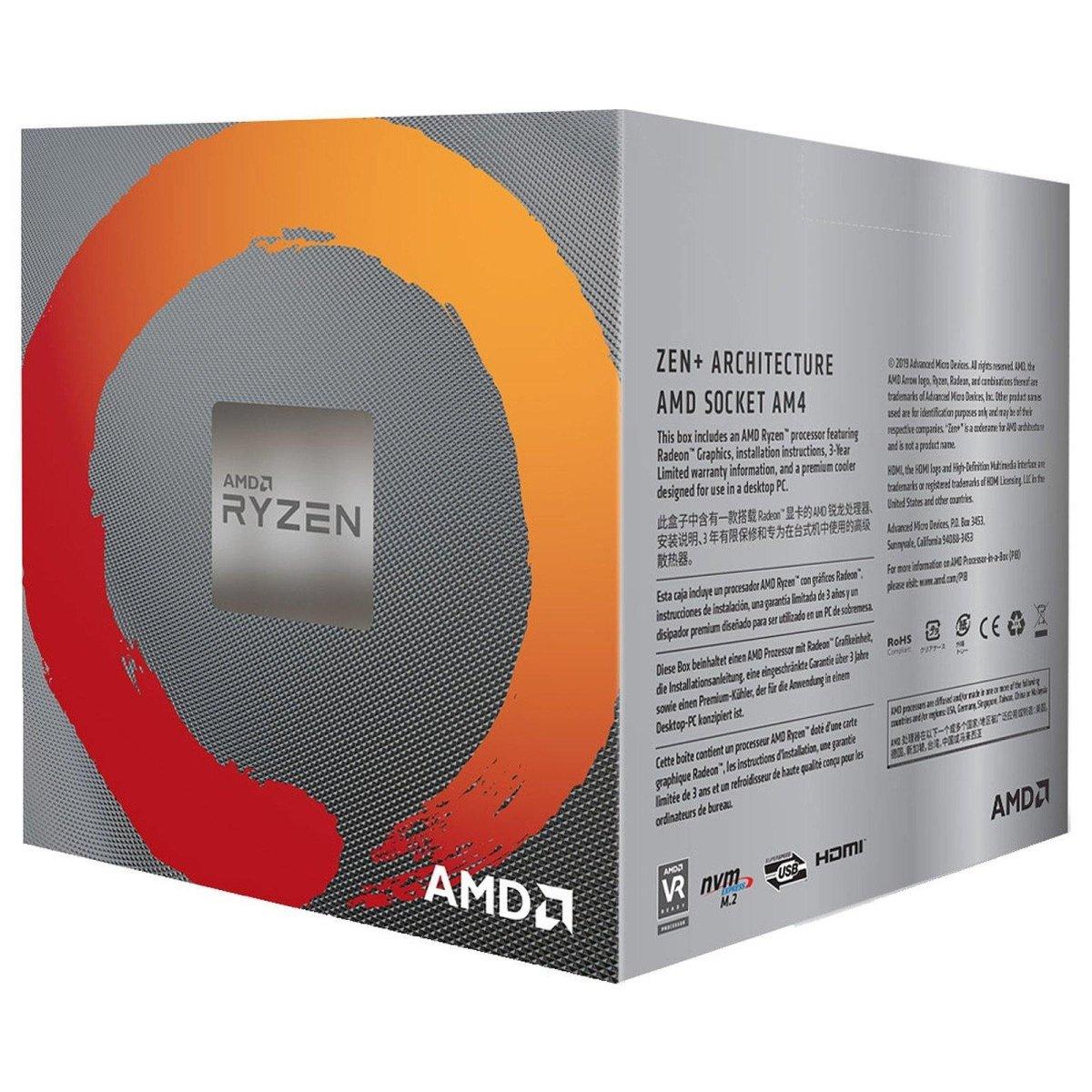 AMD Ryzen 5 3400G Wraith Spire Edition | 3.7 GHz/4.2 GHz prix maroc- Smartmarket.ma