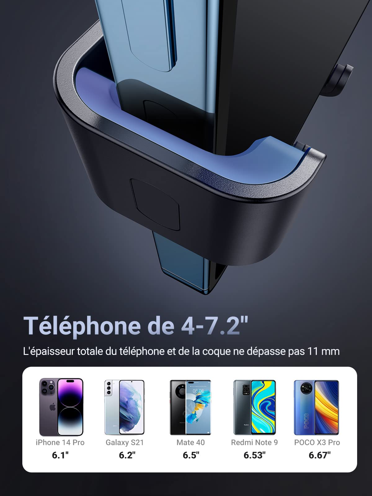 UGREEN Support Téléphone Voiture Gravité Grille Aération Porte Portable Voiture prix maroc- Smartmarket.ma