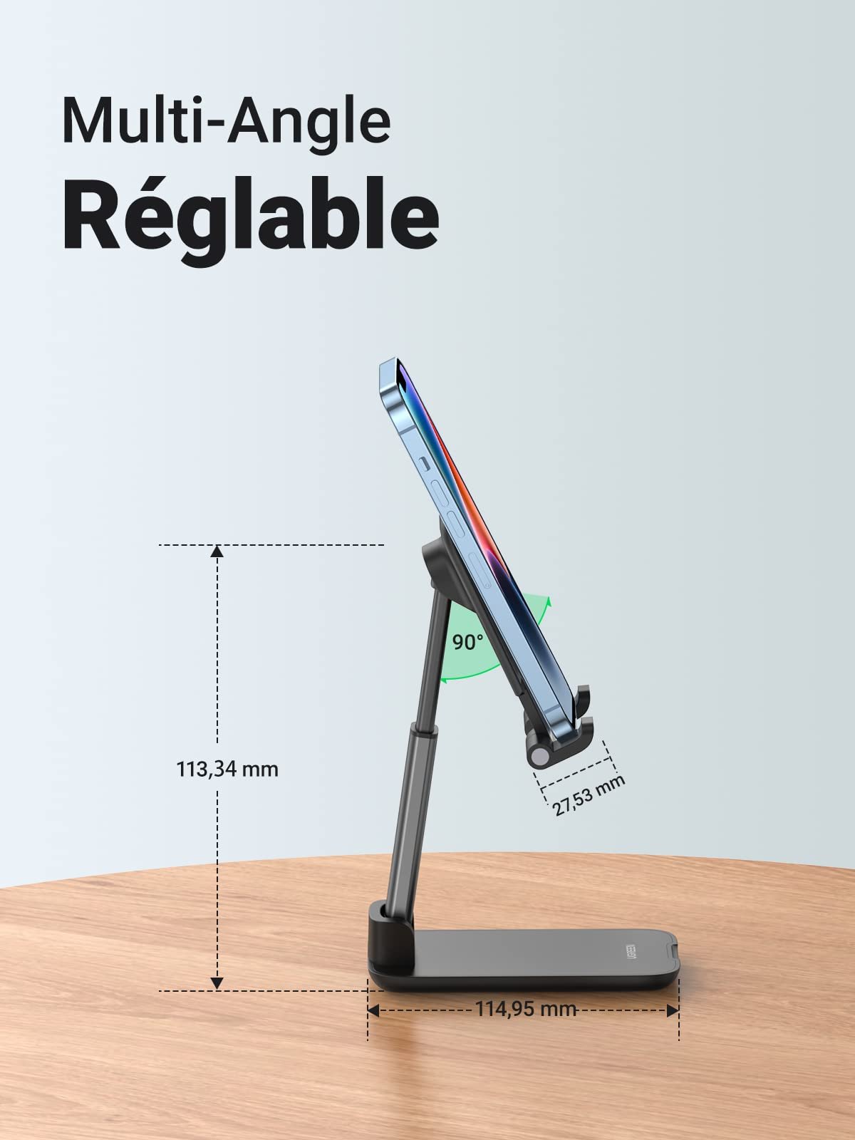 617y09QrcFL UGREEN Support Téléphone Bureau Réglable Pose Téléphone Portable Pliable Porte prix maroc- Smartmarket.ma