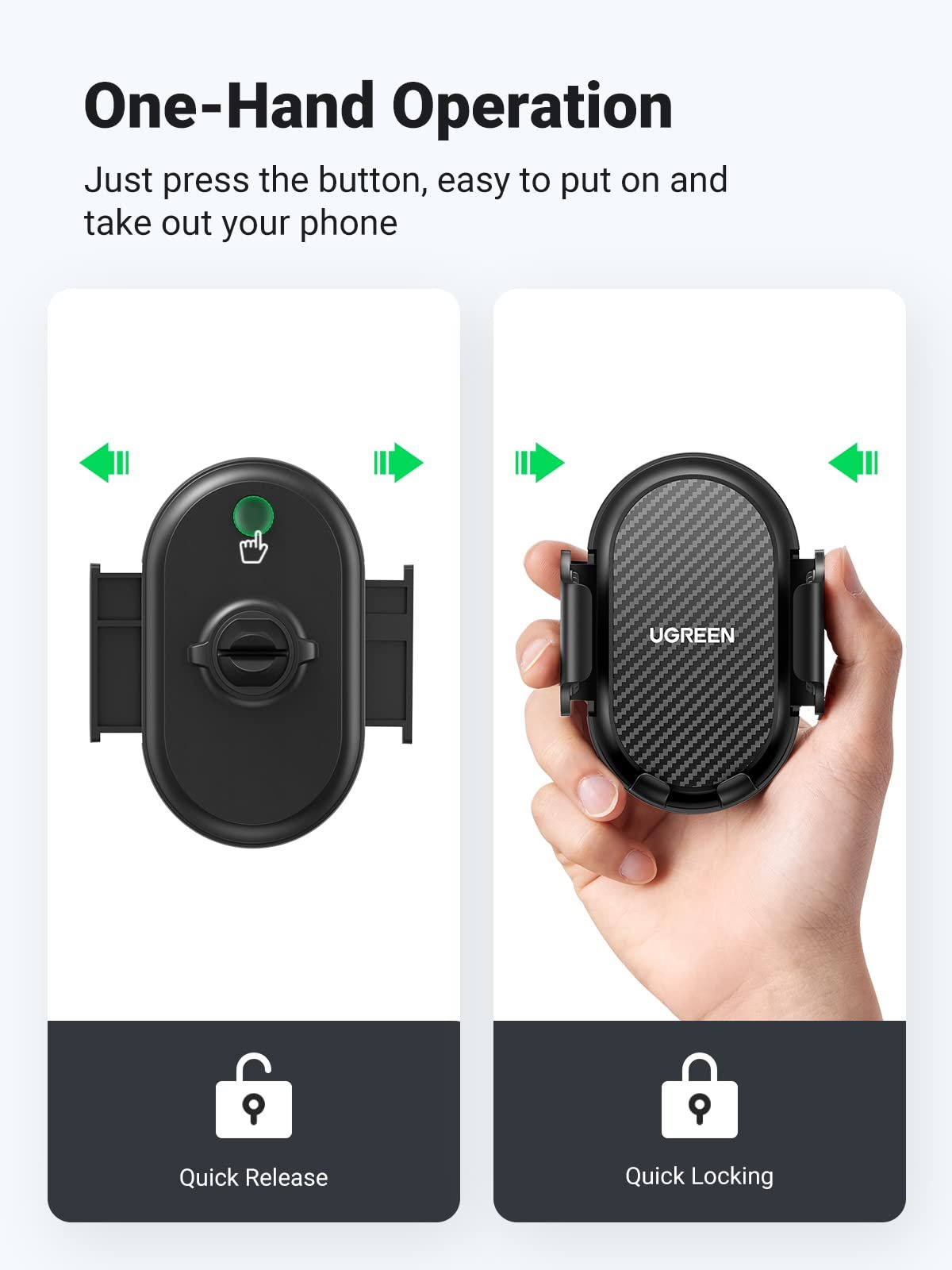 61hnENtZagL UGREEN Support Téléphone Voiture Grille Aération Porte Smartphone Voiture Ventilation Rotation 360 Degrés prix maroc- Smartmarket.ma