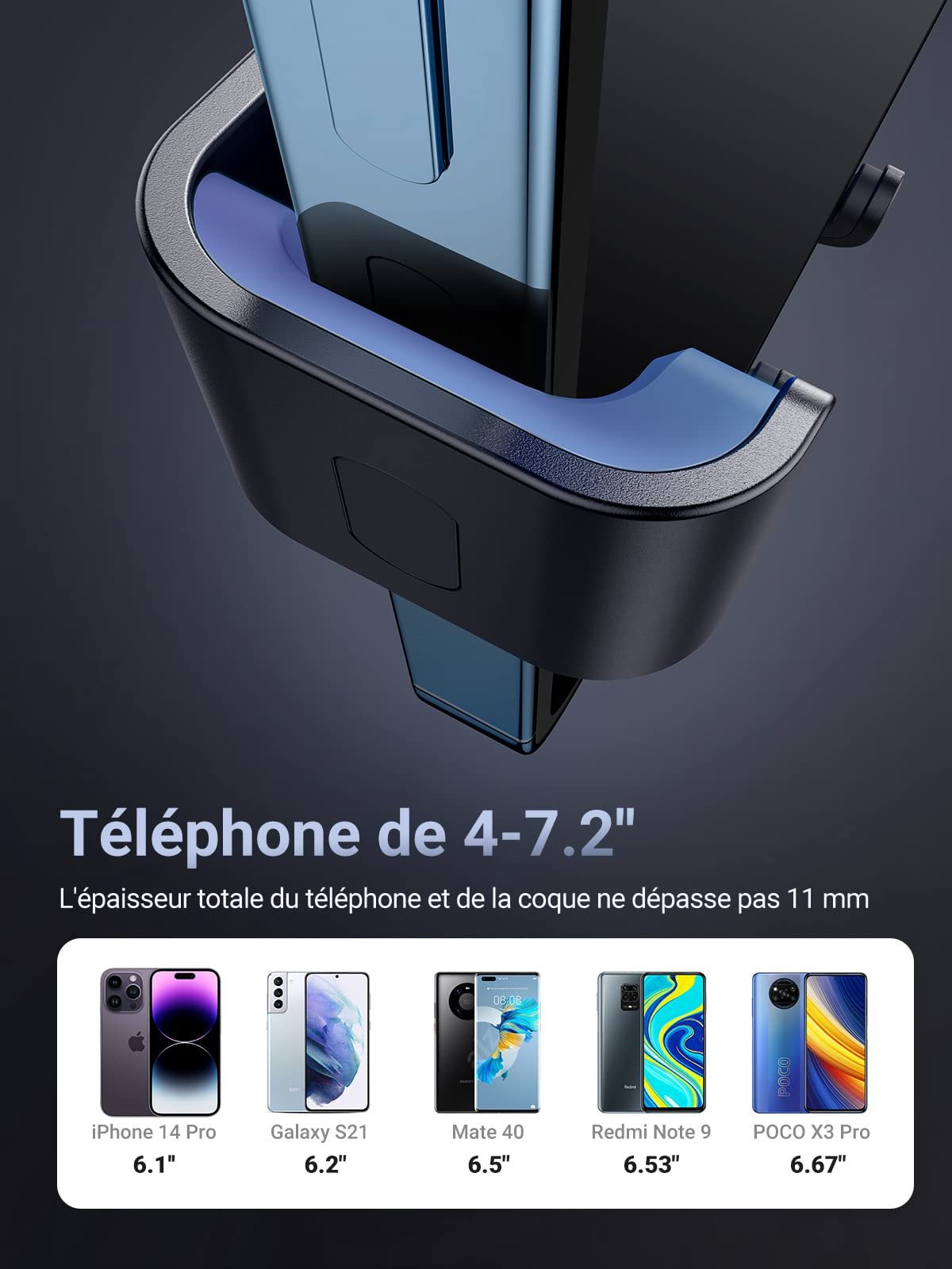 UGREEN Support Téléphone Voiture Gravité Grille Aération prix maroc- Smartmarket.ma