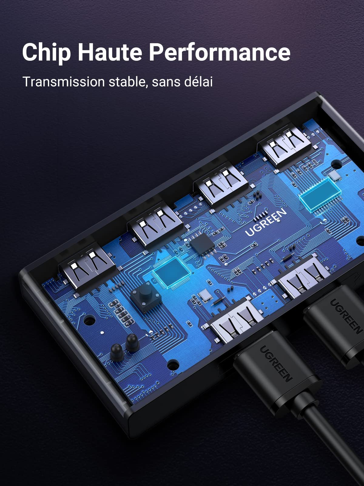 UGREEN USB 2.0 Switch 4 Ports pour 2 PC 2 Entrées 4 Sorties USB Commutateur prix maroc- Smartmarket.ma