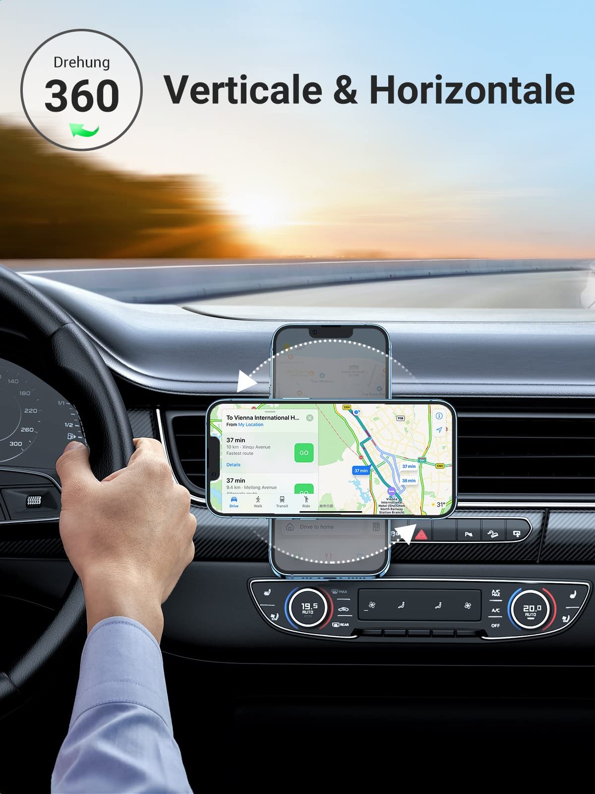 UGREEN Support Téléphone Portable Voiture Magnétique 4 Aimants Puissants Intégrés prix maroc- Smartmarket.ma