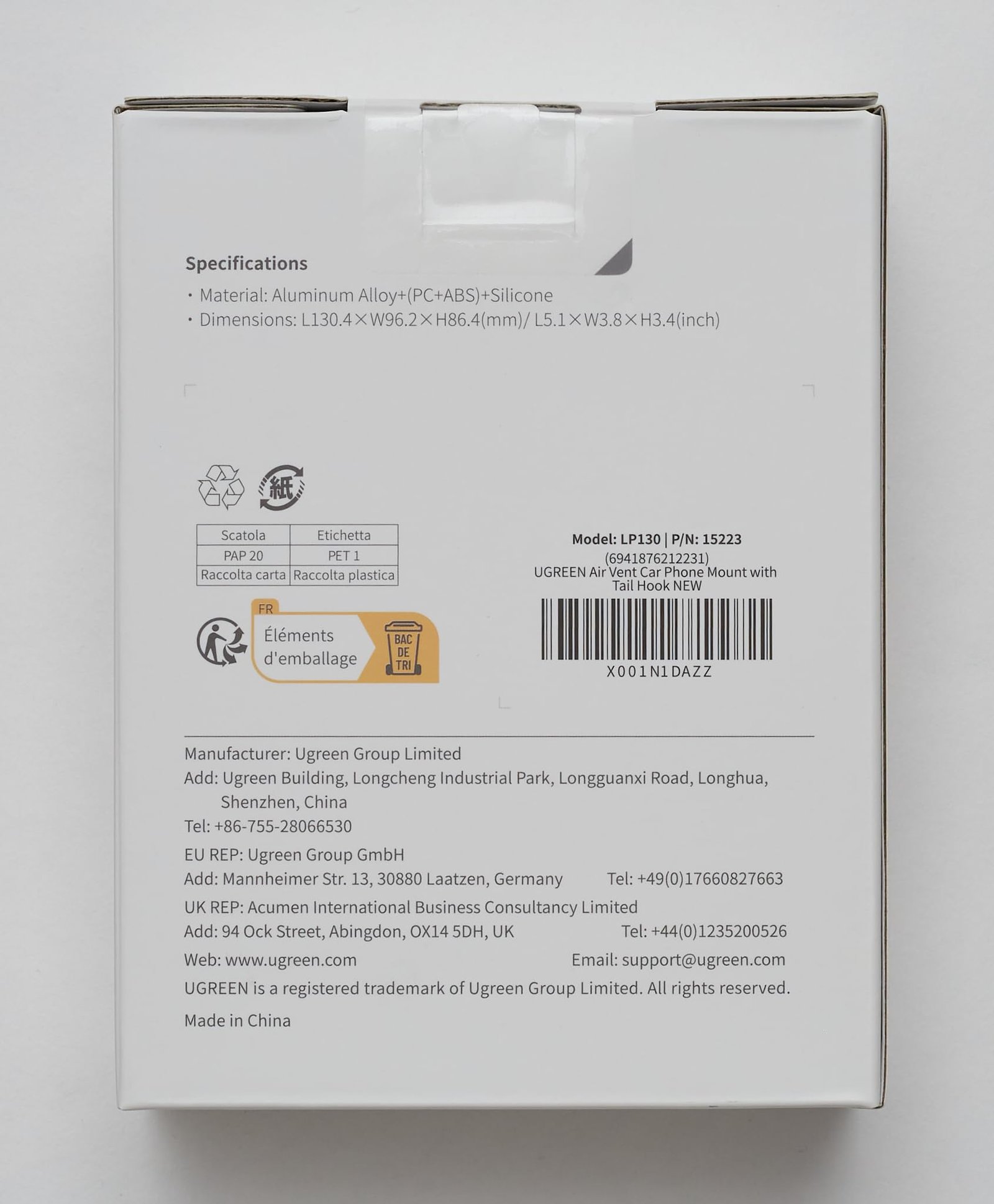 UGREEN Support Téléphone Voiture Gravité Grille Aération Porte Portable Voiture Ventilation Accroche Smartphone Voiture (Gris) prix maroc- Smartmarket.ma