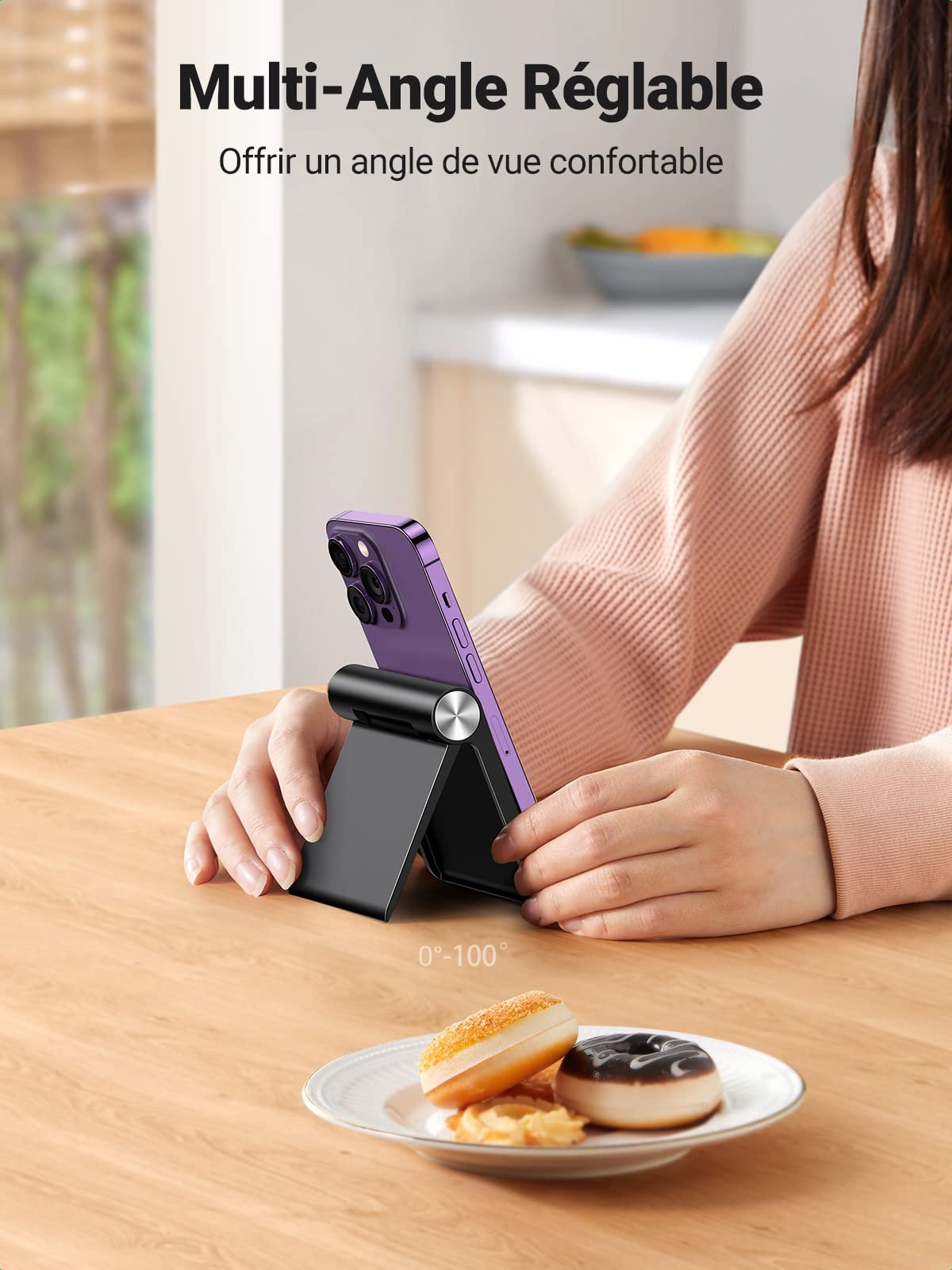 UGREEN Support Téléphone Bureau Réglable Pose Téléphone Portable Pliable prix maroc- Smartmarket.ma