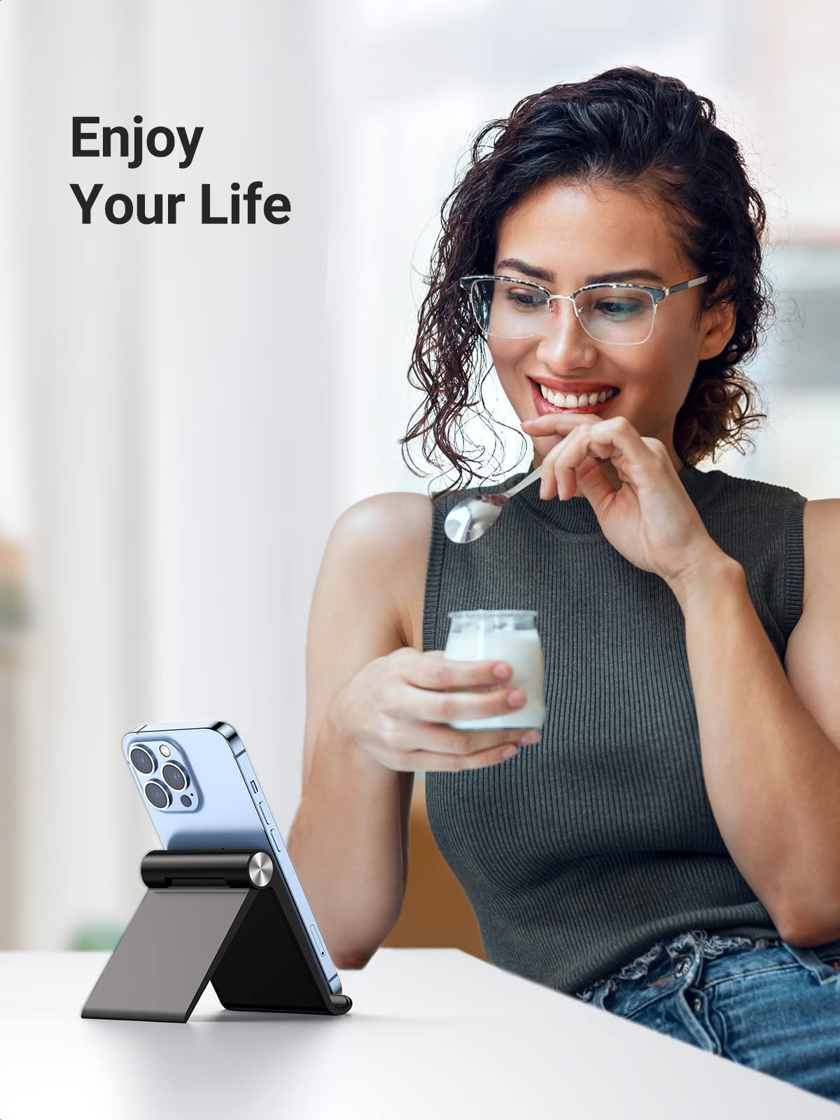 71lPVLzkSvL UGREEN Support Téléphone Bureau Réglable Pose Téléphone Pliable prix maroc- Smartmarket.ma