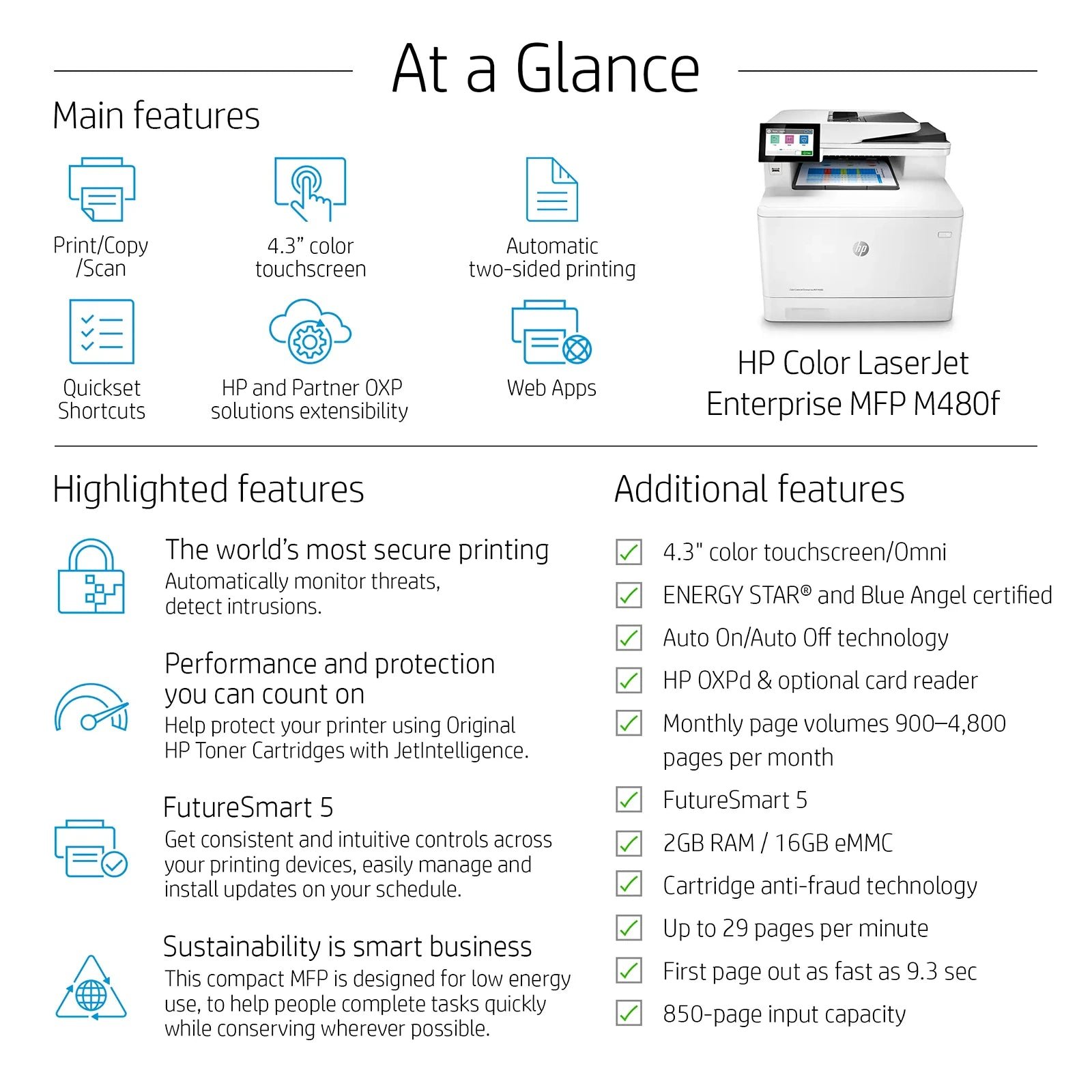 HP LaserJet Enterprise MFP M480F (3QA55A) prix maroc- Smartmarket.ma