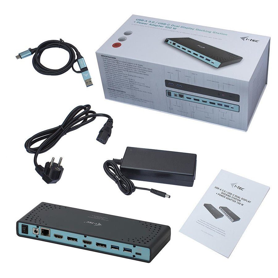 MN0005531795_1 i-tec USB 3.0 / USB-C Dual Display Docking Station + Power Adapter 100W prix maroc- Smartmarket.ma