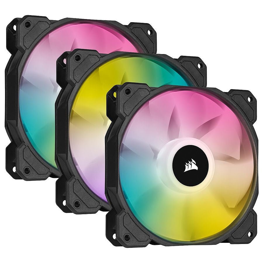 MN0005860476_1 Corsair SP120 RGB ELITE Triple Pack - Noir+ Ligthing Node CORE prix maroc- Smartmarket.ma