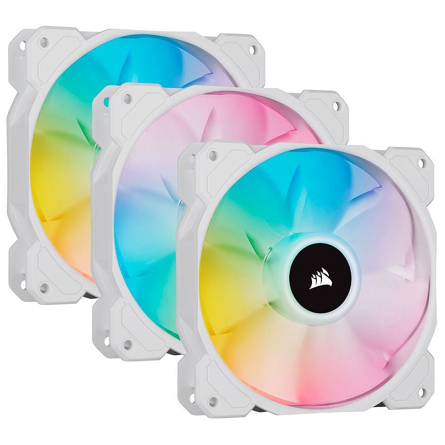 MN0005860479_1 Corsair SP120 RGB ELITE Triple Pack - Blanc + Ligthing Node CORE prix maroc- Smartmarket.ma