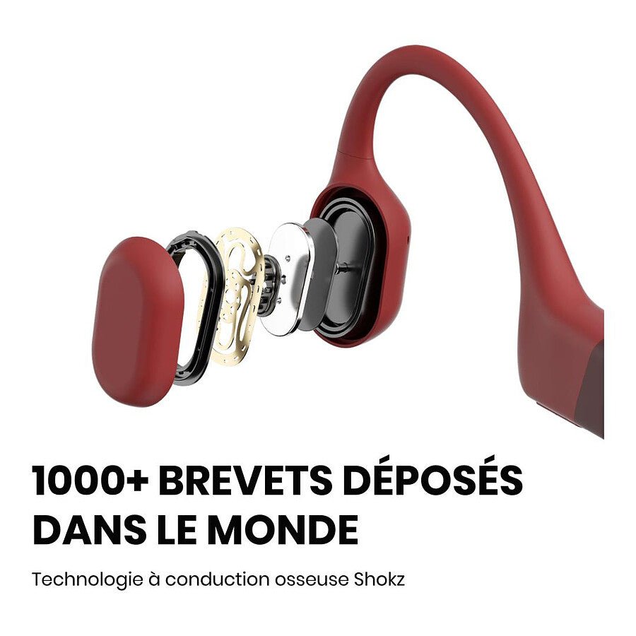 MN0005922101_1 Shokz OpenRun Rouge - Casque sans fil prix maroc- Smartmarket.ma