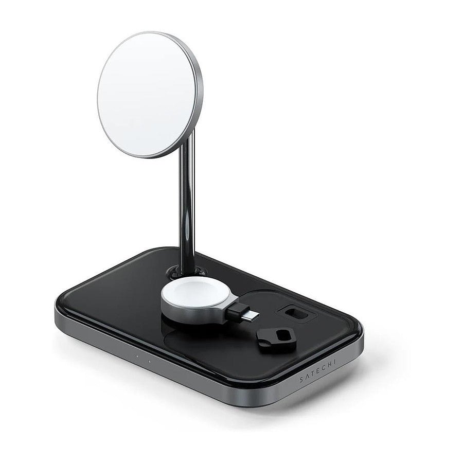 MN0005970551 SATECHI Stand de Charge sans fil 3-en-1 en 7.5W pour iPhone 12/13 - Gris prix maroc- Smartmarket.ma
