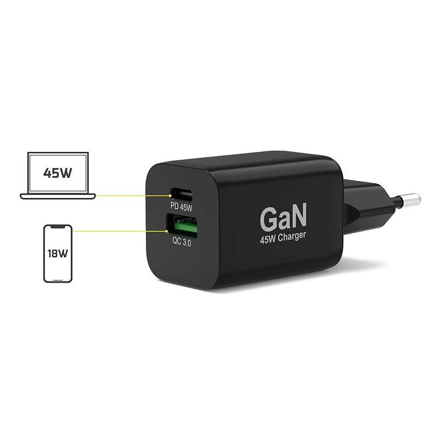 MN0006018389 PORT Connect Chargeur Secteur Combo 45W prix maroc- Smartmarket.ma