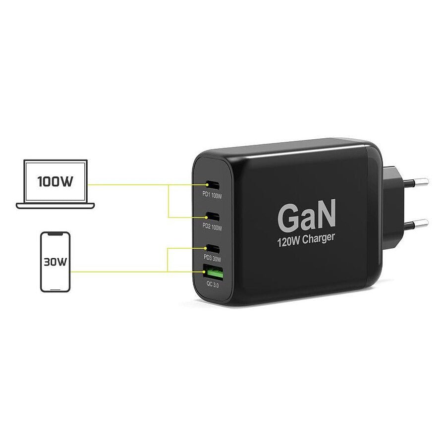 PORT Connect Chargeur Secteur Combo 120W prix maroc- Smartmarket.ma