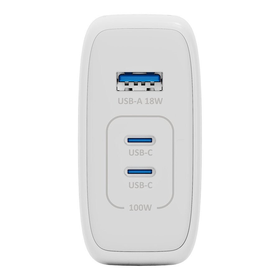 MN0006021306 INOVU Chargeur Secteur 100W 3 en 1 (USB-A + 2 x USB-C) Power Delivery, GaN prix maroc- Smartmarket.ma