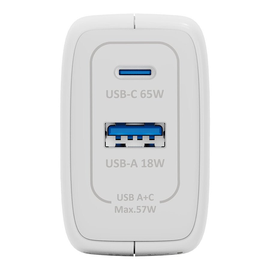 MN0006021369 INOVU Chargeur Secteur 65W 2 en 1 (USB-A + 1 x USB-C) Power Delivery, GAN prix maroc- Smartmarket.ma