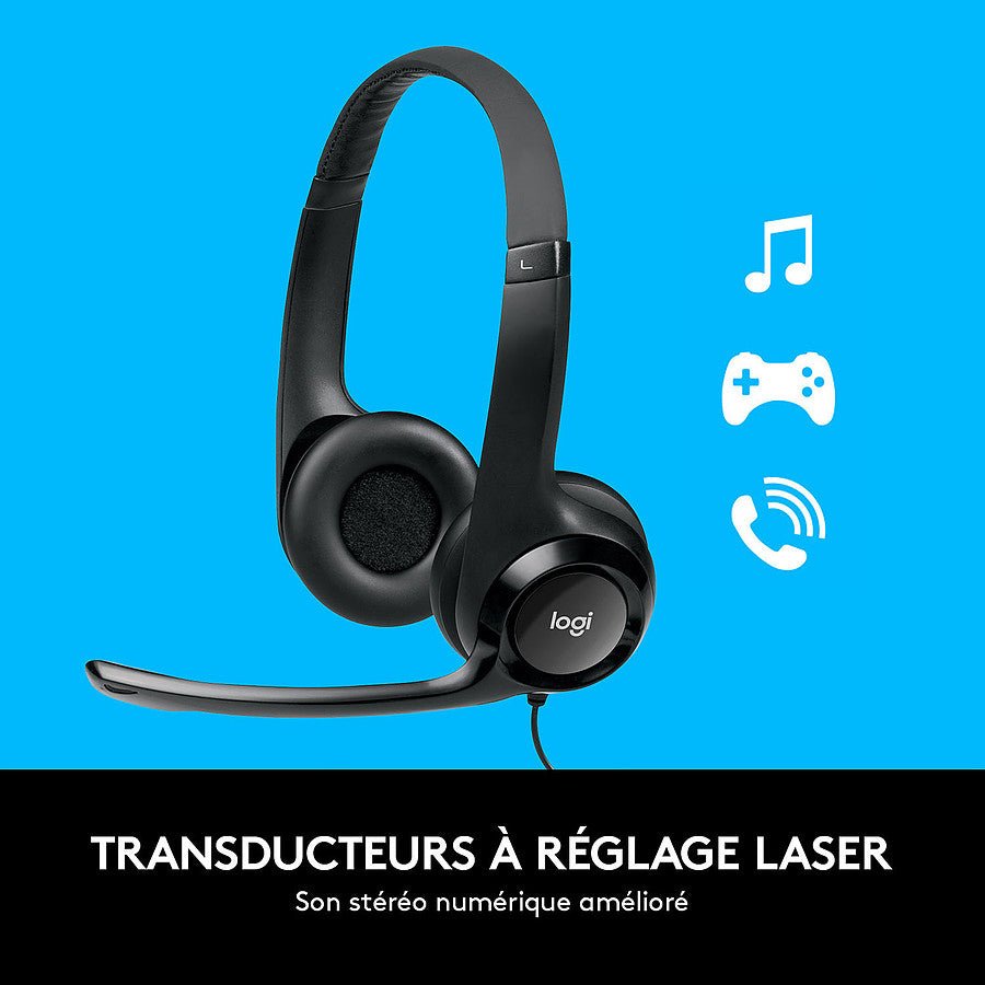 MN0006039994 Logitech USB Headset H390 - Noir prix maroc- Smartmarket.ma