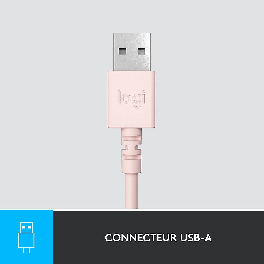 MN0006040006 Logitech USB Headset H390 - Rose prix maroc- Smartmarket.ma