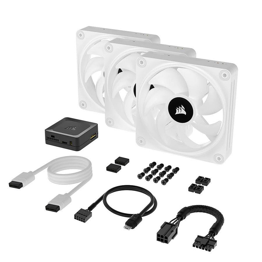 MN0006049766 Corsair QX120 ICUE Link Starter kit - Blanc prix maroc- Smartmarket.ma