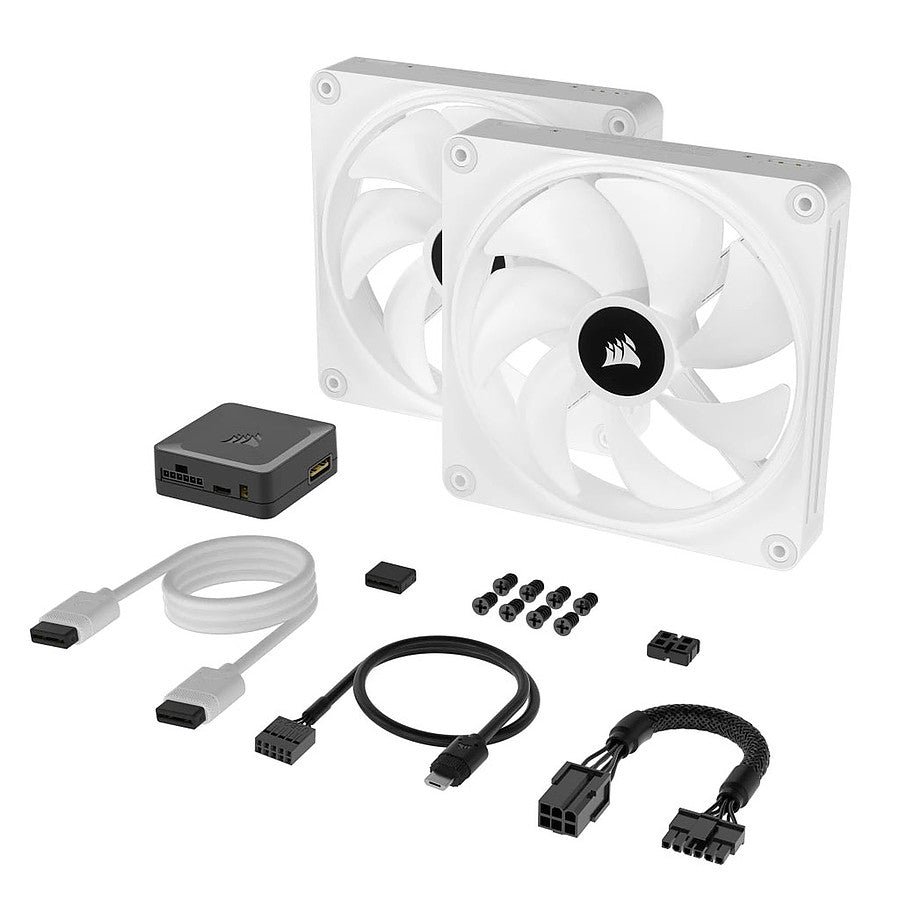 MN0006049775 Corsair QX140 ICUE Link Starter kit - Blanc prix maroc- Smartmarket.ma