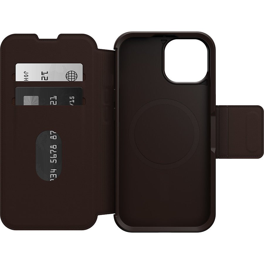 MN0006069265 Otterbox Coque Strada Series Folio MagSafe Marron - iPhone 15 prix maroc- Smartmarket.ma