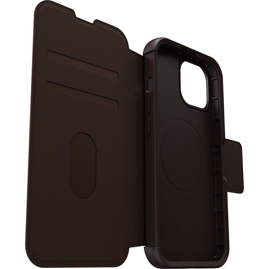MN0006069266 Otterbox Coque Strada Series Folio MagSafe Marron - iPhone 15 prix maroc- Smartmarket.ma