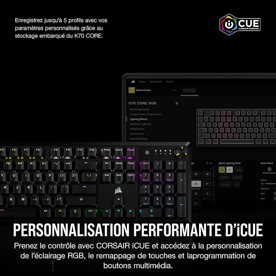 Corsair K70 Core RGB - Corsair Red prix maroc- Smartmarket.ma