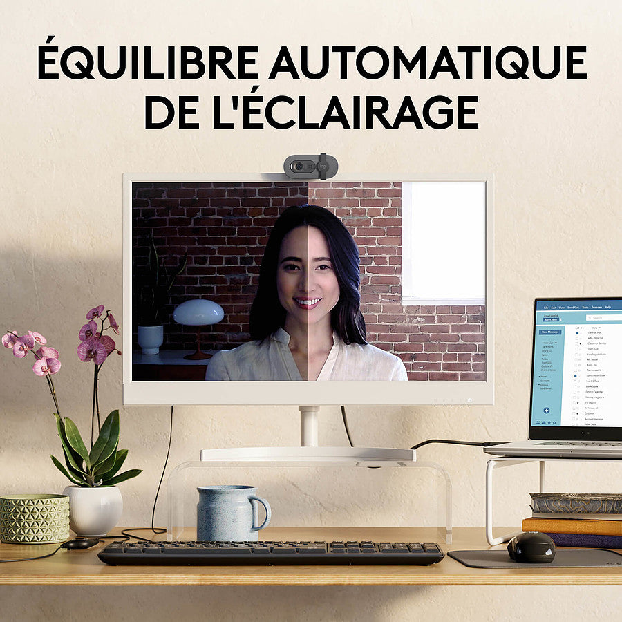 Logitech Brio 100 - Blanc prix maroc- Smartmarket.ma