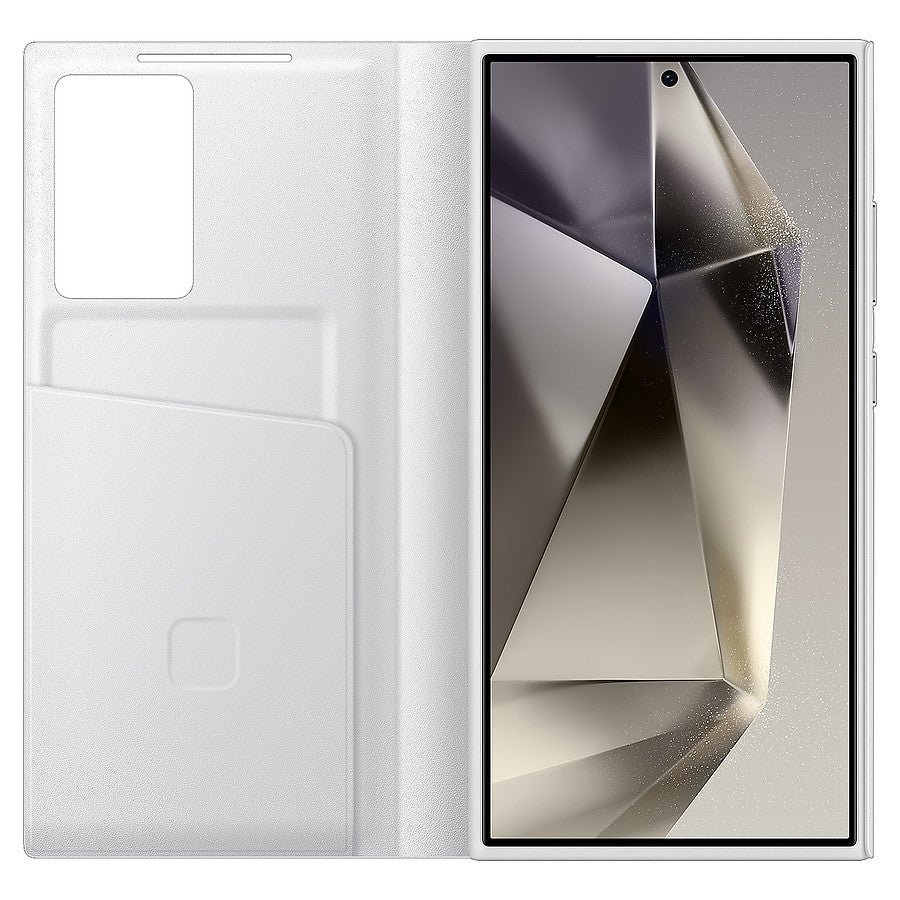 MN0006100813 Samsung Étui Smart View Blanc avec porte-carte - Galaxy S24 Ultra prix maroc- Smartmarket.ma