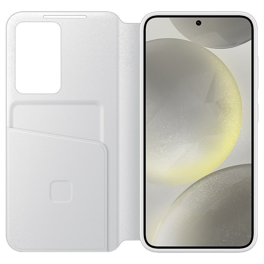 MN0006100883 Samsung Étui Smart View Blanc avec porte-carte - Galaxy S24 prix maroc- Smartmarket.ma