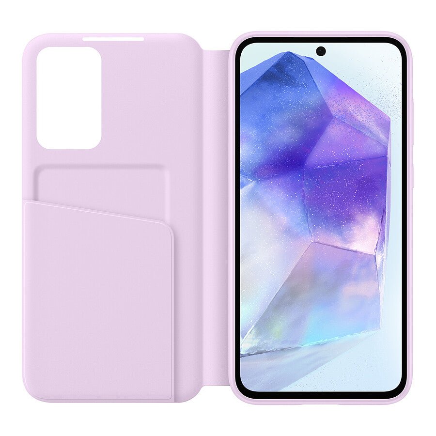 Samsung Étui Smart View Violet avec porte-carte - Galaxy A55 prix maroc- Smartmarket.ma