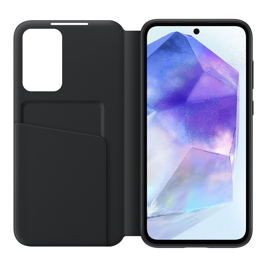 Samsung Étui Smart View Noir avec porte-carte - Galaxy A55 prix maroc- Smartmarket.ma