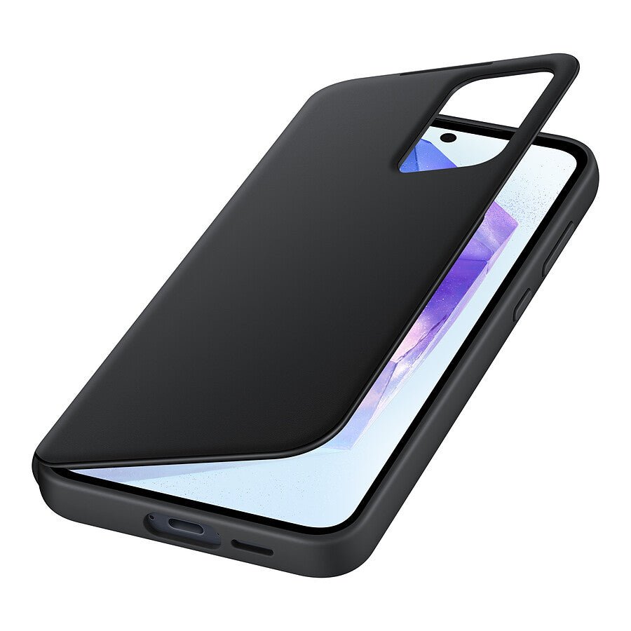 MN0006117276 Samsung Étui Smart View Noir avec porte-carte - Galaxy A55 prix maroc- Smartmarket.ma