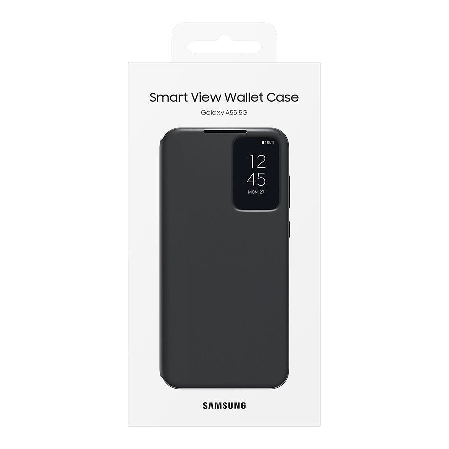 MN0006117277 Samsung Étui Smart View Noir avec porte-carte - Galaxy A55 prix maroc- Smartmarket.ma