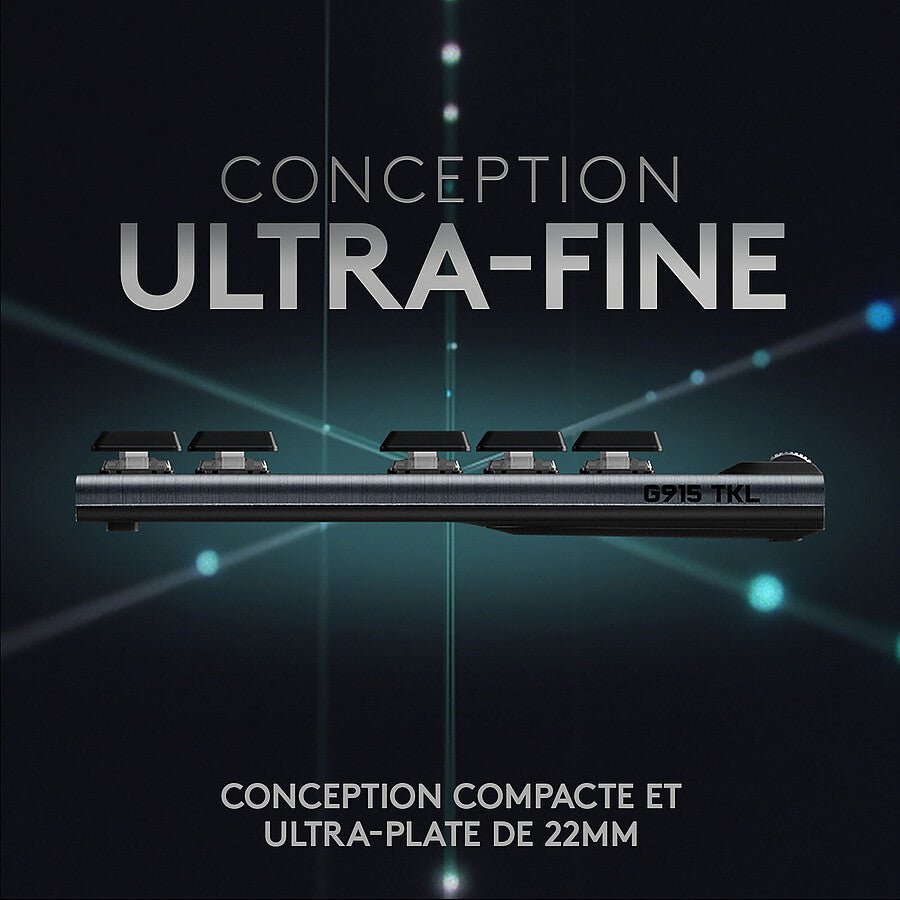 Logitech G915 TKL Lightspeed - GL Tactile - Carbone prix maroc- Smartmarket.ma