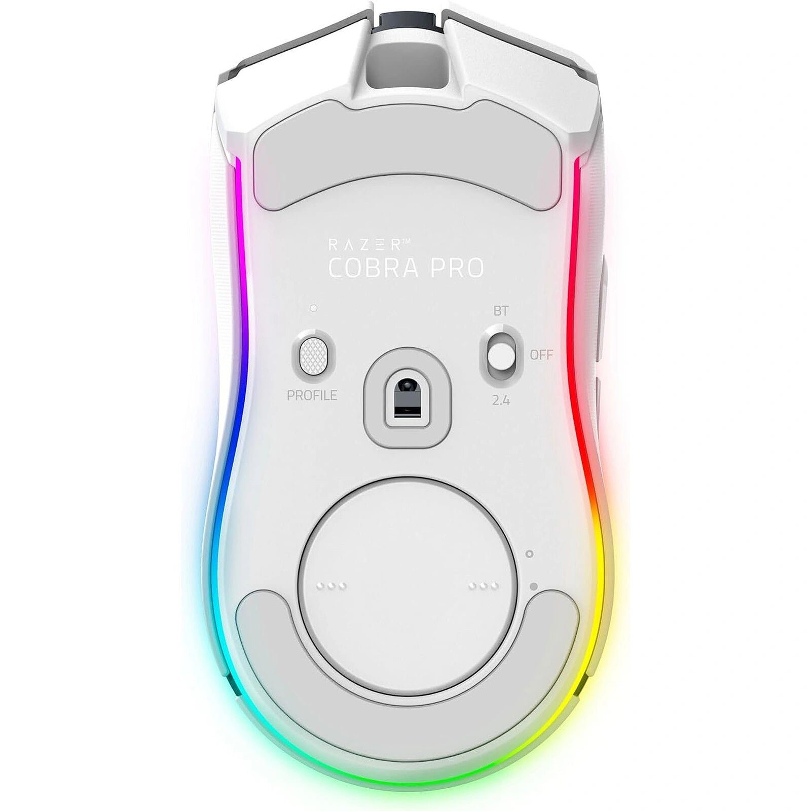 Souris-Gamer-Razer-Cobra-Pro-Blanc_4 Vue de dessous Souris Gamer Razer Cobra Pro Blanc