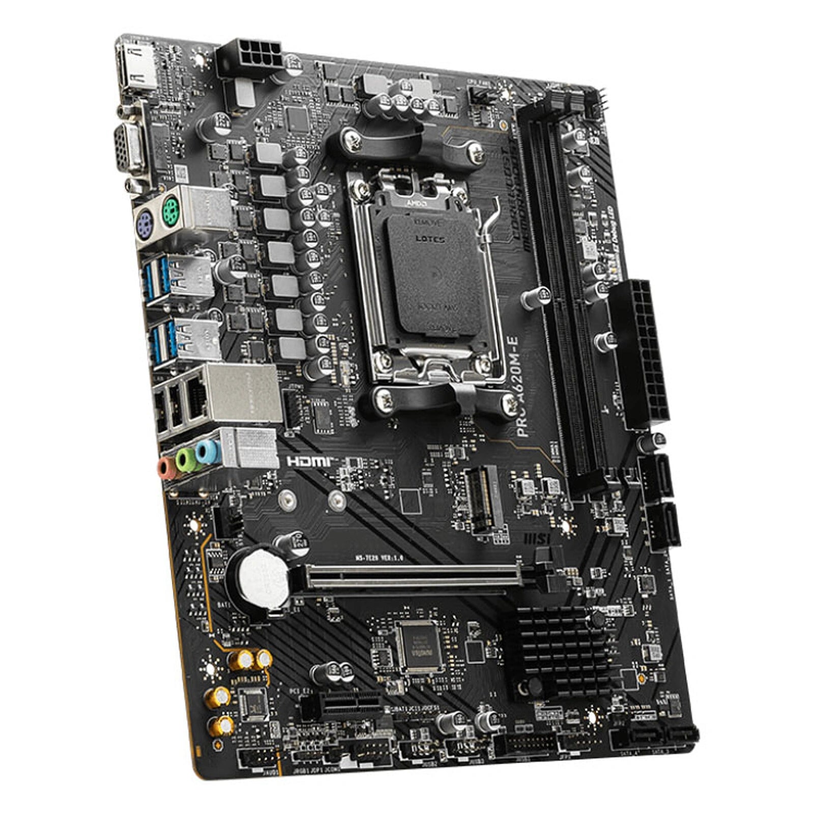 MSI PRO A620M-E vue isométrique