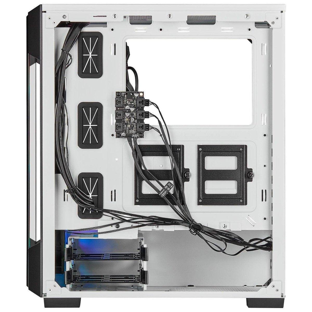 Corsair iCUE 220T RGB Tempered Glass Blanc - Boîtier moyen-tour connecté prix maroc- Smartmarket.ma