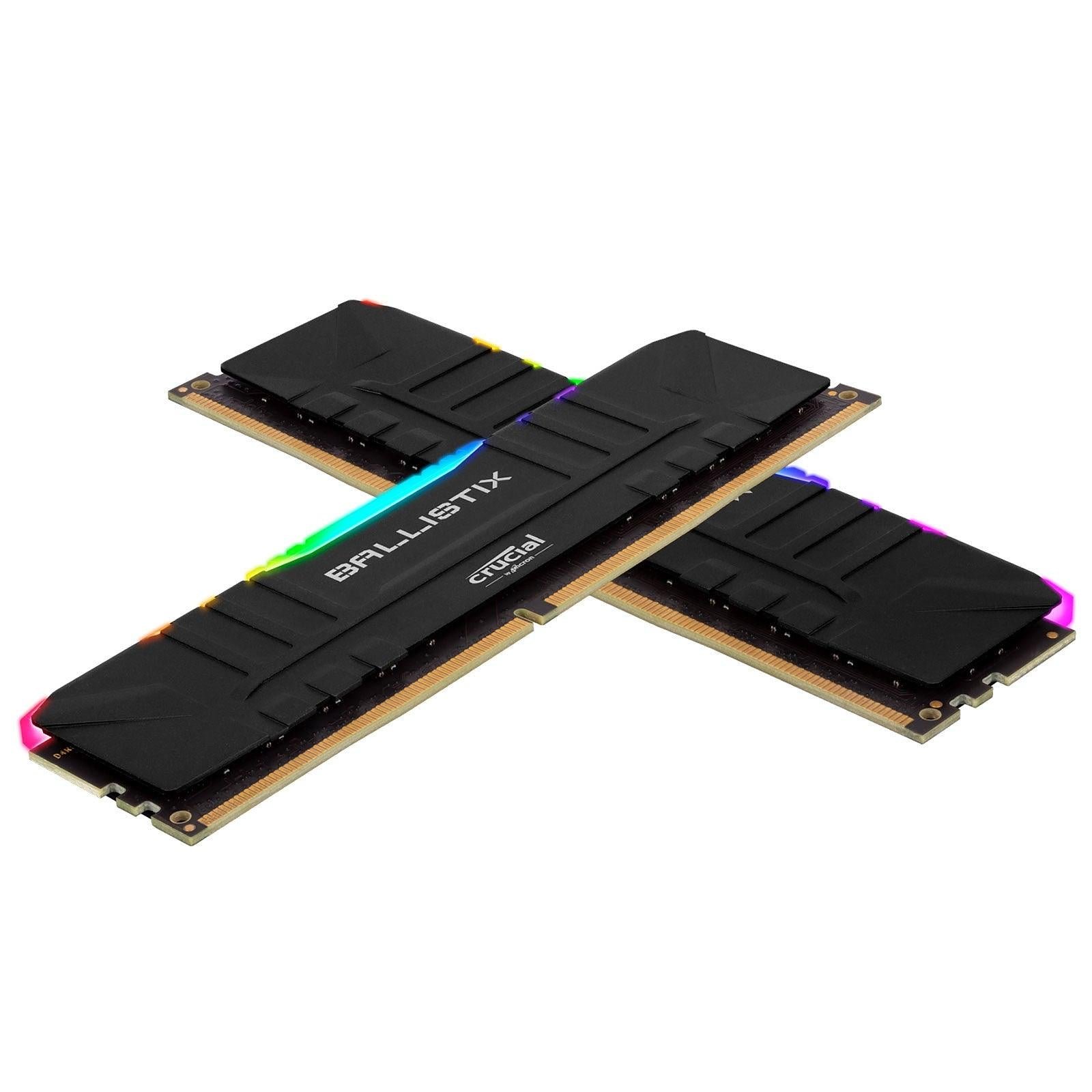 Crucial Ballistix RGB 16 Go (2 x8) | DDR4 3200 MHz CL16 Noir prix maroc- Smartmarket.ma