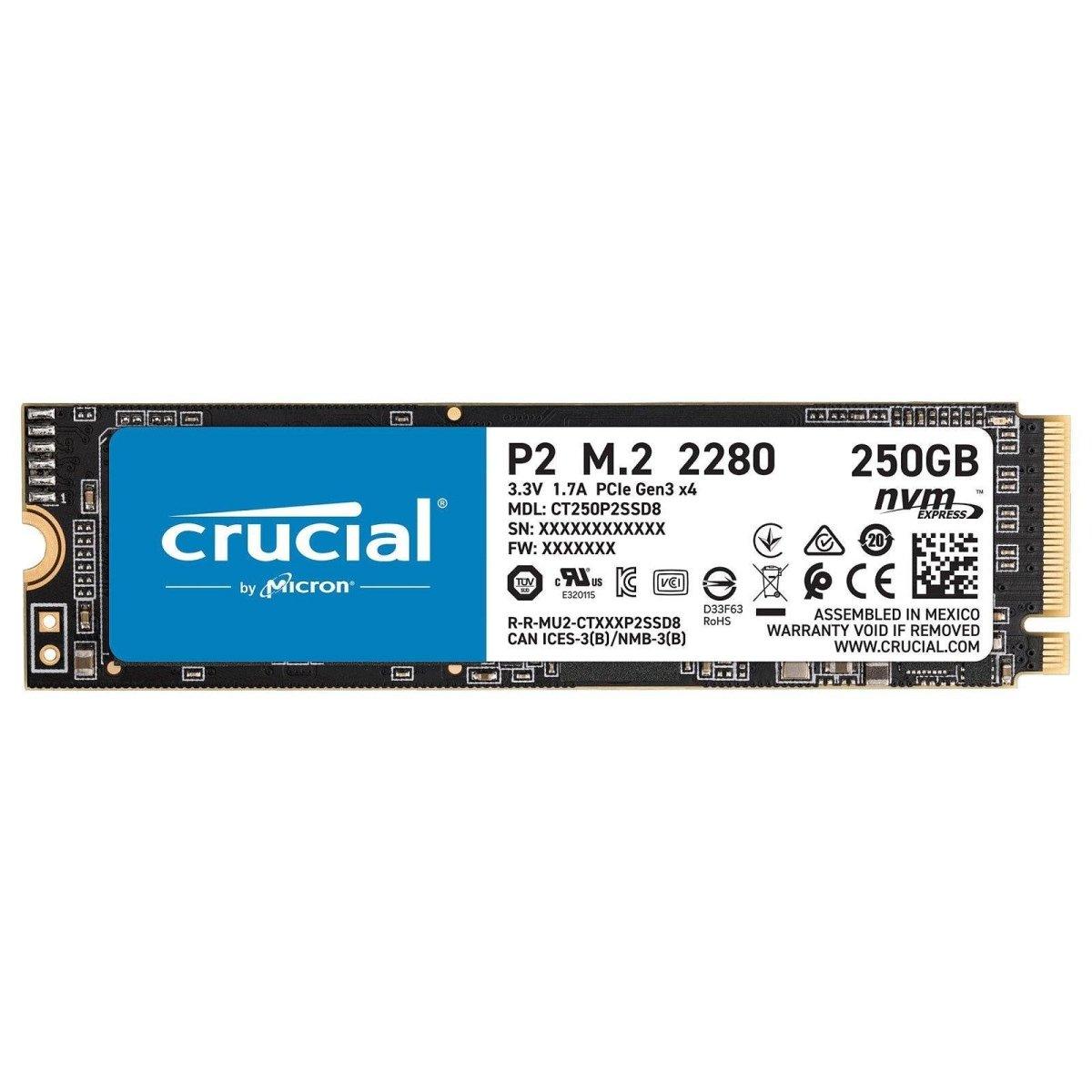 Crucial P2 M.2 PCIe NVMe 250 Go prix maroc- Smartmarket.ma