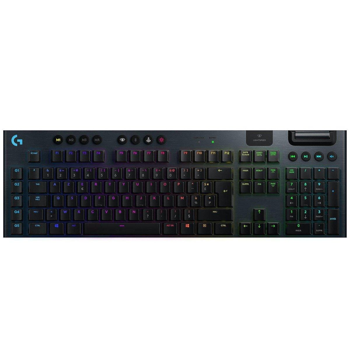 Logitech G915 Lightspeed Carbone (Tactile Version) - Clavier Gamer Sans Fil prix maroc- Smartmarket.ma