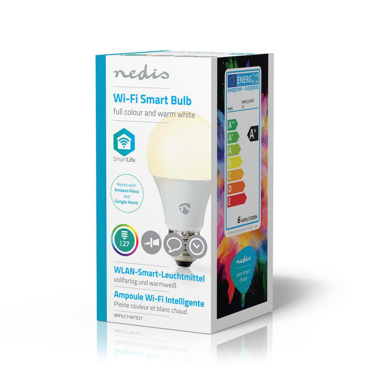 Nedis Smartlife - Ampoule connectée LED Intelligente Wi-FI | E27 - 800lm - 9 W prix maroc- Smartmarket.ma