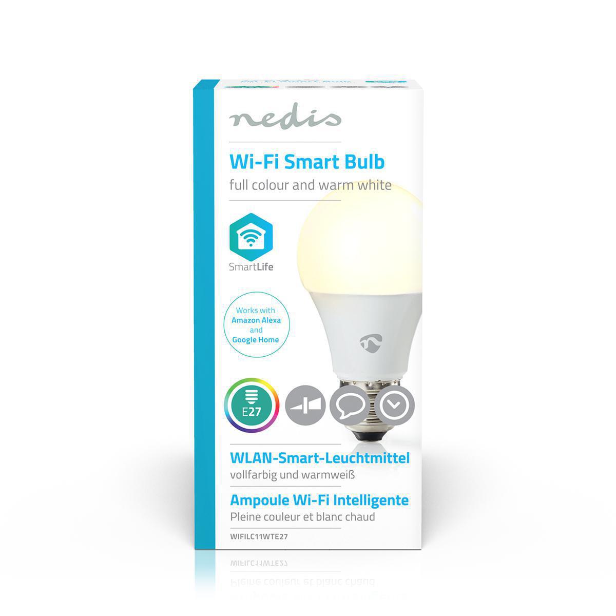 Nedis Smartlife - Ampoule connectée LED Intelligente Wi-FI | E27 - 800lm - 9 W prix maroc- Smartmarket.ma