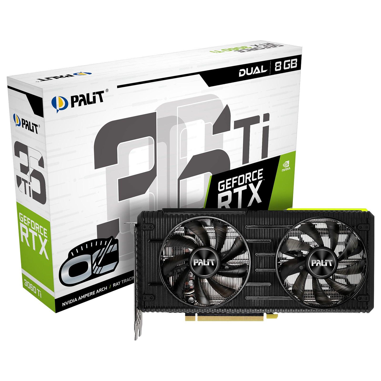 Palit GeForce RTX 3060 Ti Dual OC - Carte Graphique | 8 Go GDDR6 LHR prix maroc- Smartmarket.ma