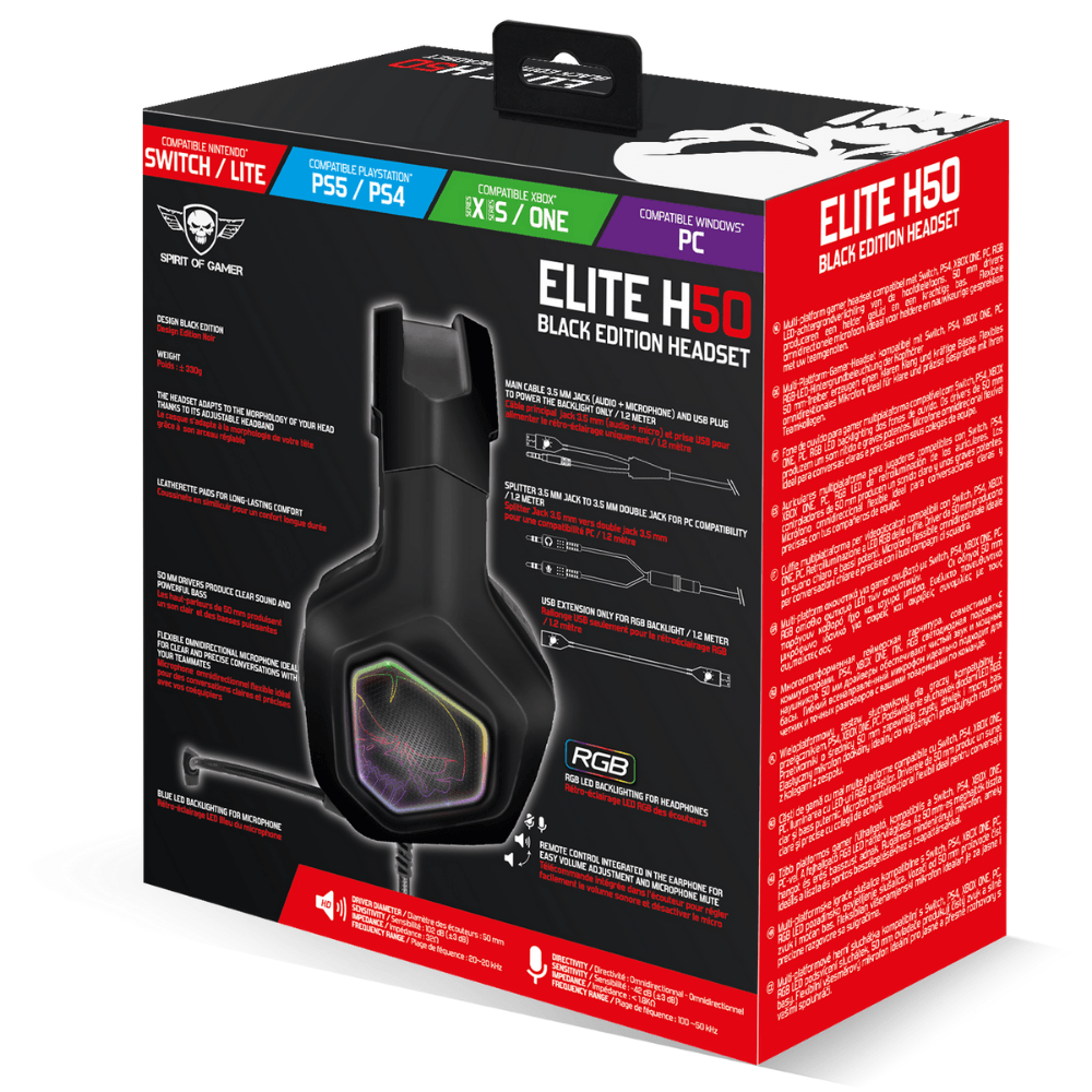 Spirit of Gamer Elite-H50 Black Edition prix maroc- Smartmarket.ma