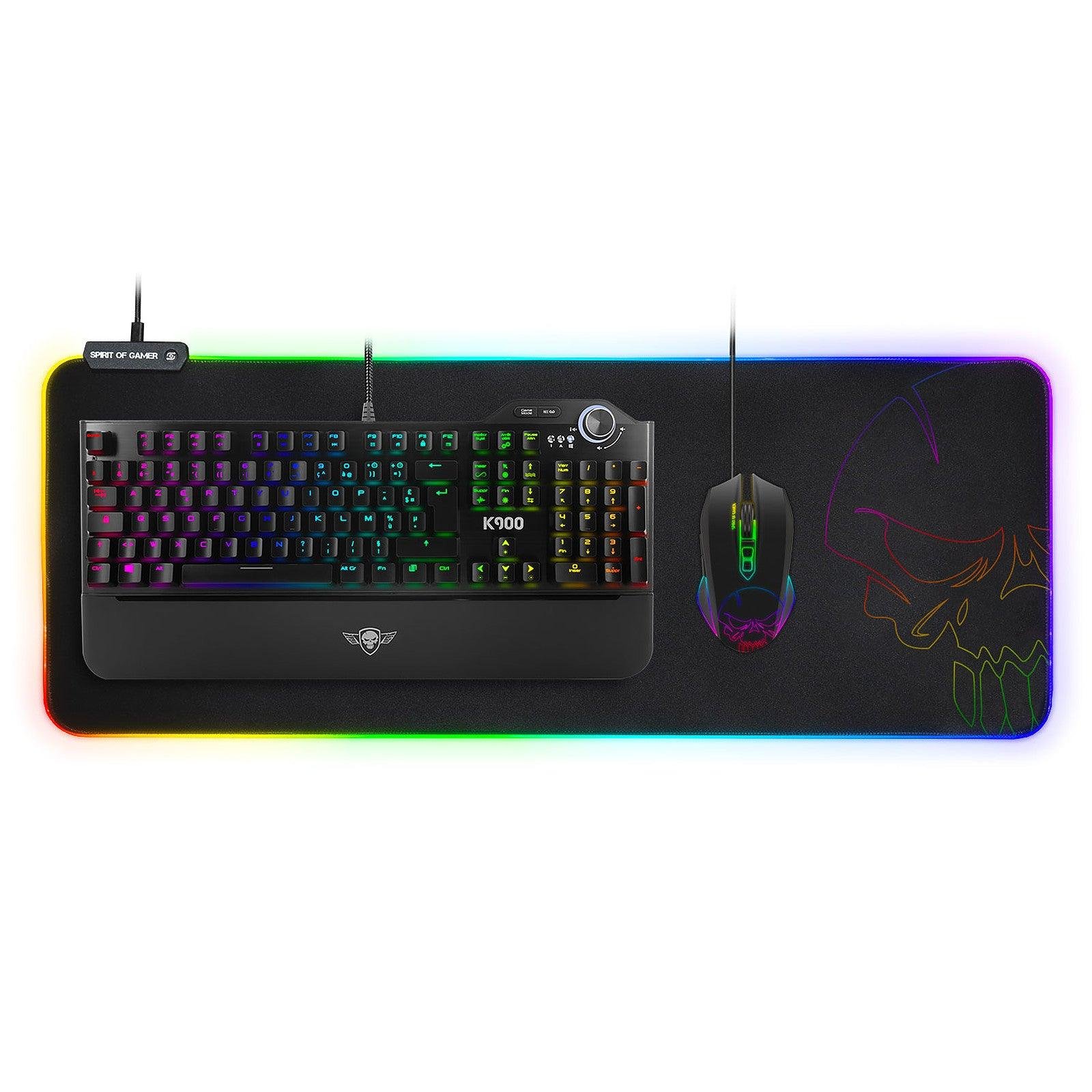 Spirit of Gamer Skull RGB Gaming Mouse Pad XXL prix maroc- Smartmarket.ma