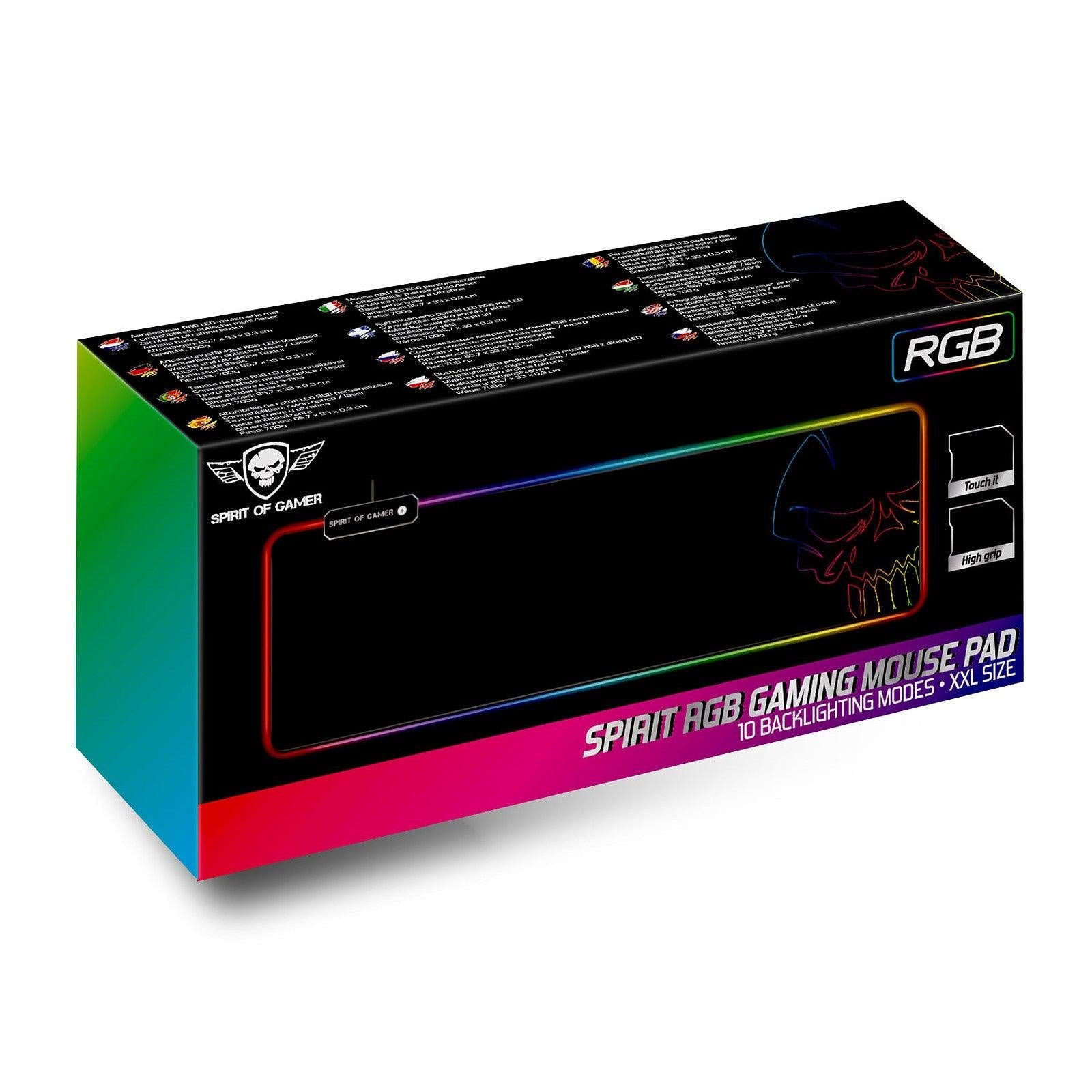 Spirit of Gamer Skull RGB Gaming Mouse Pad XXL prix maroc- Smartmarket.ma